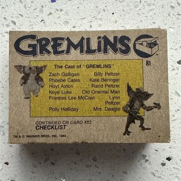 1984 Topps Gremlins Complete Card Set 1-82 No Stickers - Picture 5 of 5